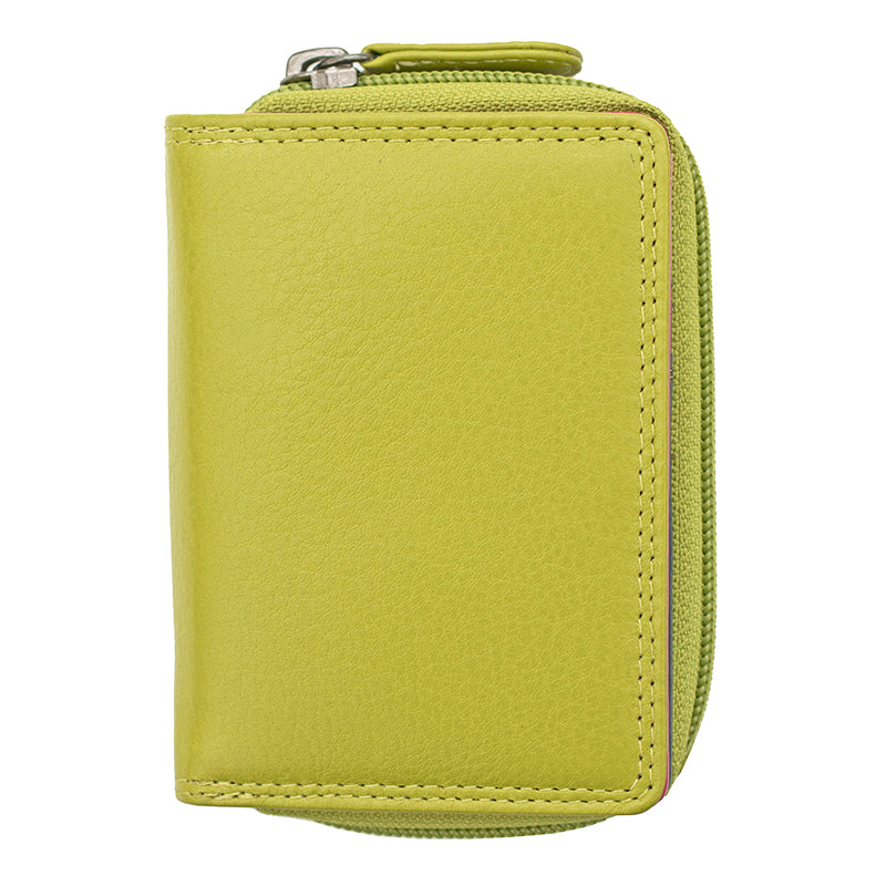 Green Multi Colour Small Leather Purse