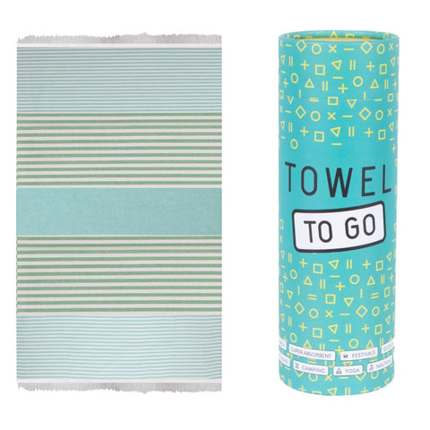 Towel to Go Turquoise and Green
