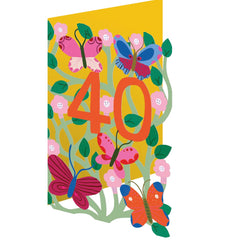 40th Birthday Butterflies Card