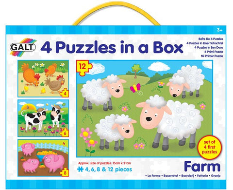 Galt 4 Puzzles in a box Farm, jigsaws & Puzzles for kids