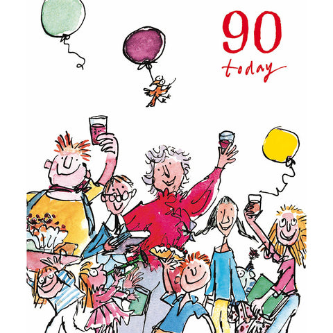 90th - People Celebrating, artwork by Quentin Blake
