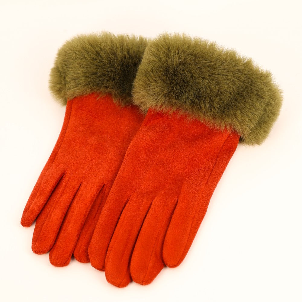 Powder UK Bettina Gloves Rust and Olive