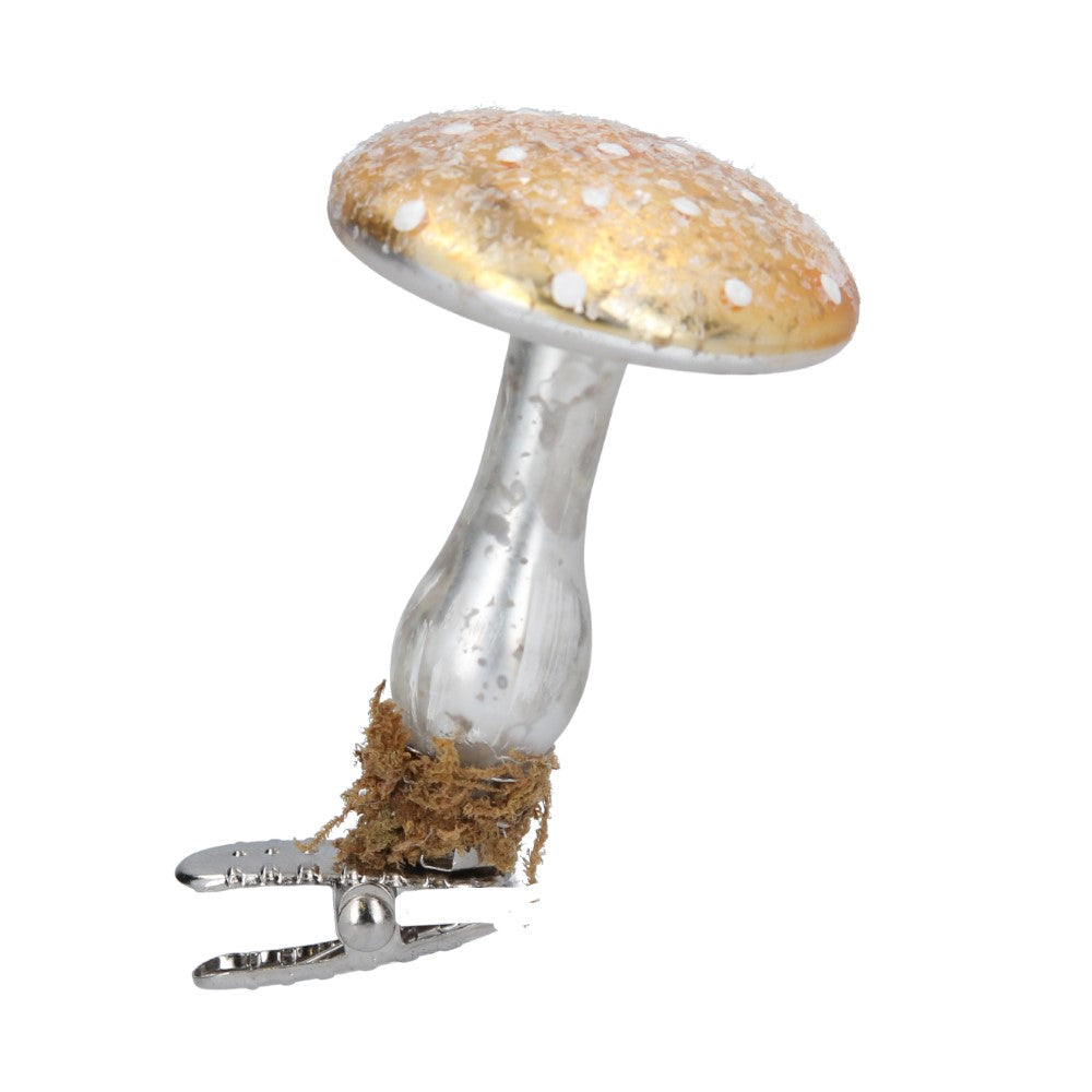 Gold Glass Toadstool Clip
