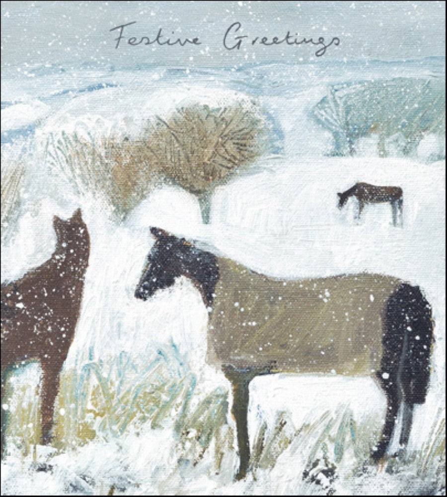 Horses in the Snow Charity Christmas Card Pack