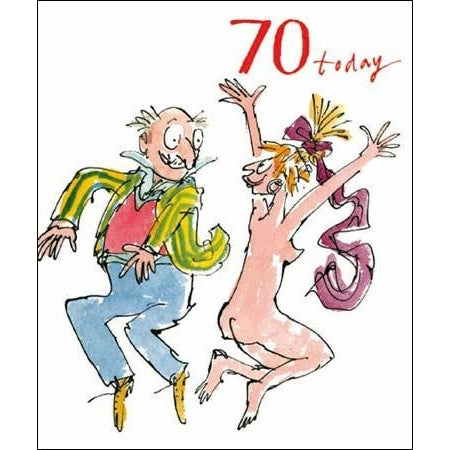 70th Quentin Blake Birthday Card Cheeky, Decades birthday cards
