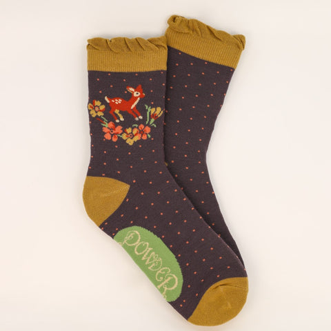 Powder UK Vintage Fawn Ankle Socks Lilac