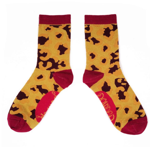 Powder UK Ankle Socks Leopard Print