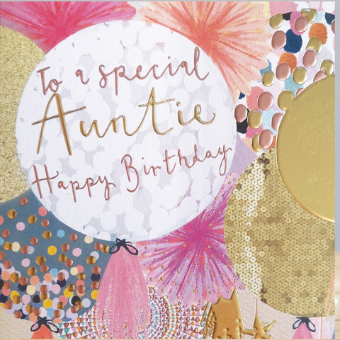 Auntie Birthday Card Balloons