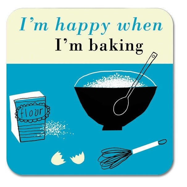 Happiness is Baking Coaster in Turquoise