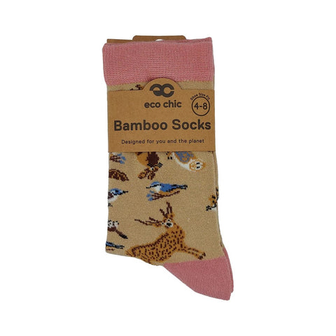 Beige Woodland Bamboo Sock
