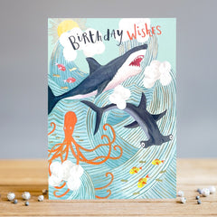 Birthday Sharks Card