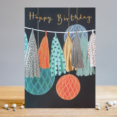 Tassles Happy Birthday Card