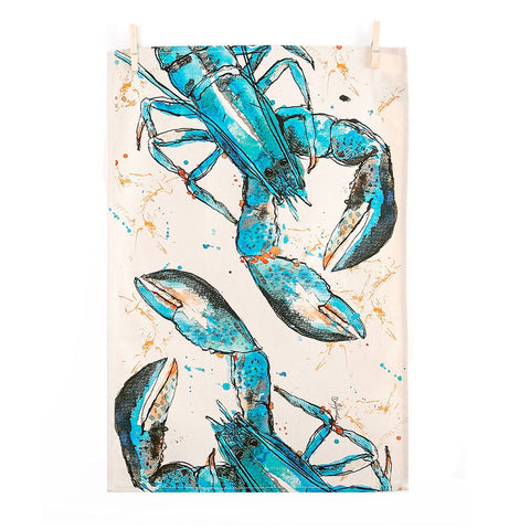 Blue lobster Tea Towel