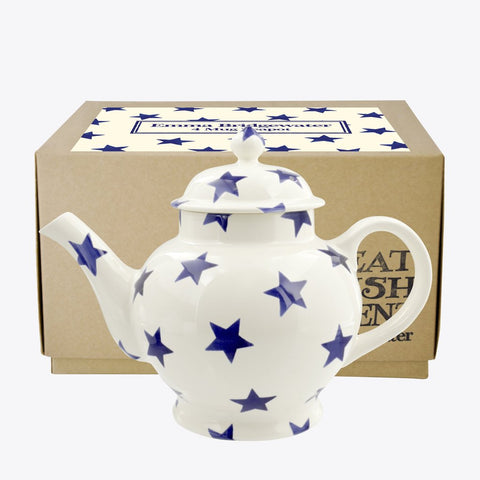 Emma Bridgewater Blue Star 4 Mug Teapot Boxed