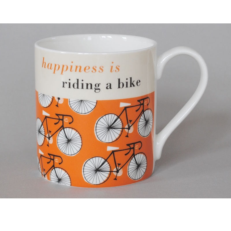 Happiness is Riding a Bike Mug in Orange
