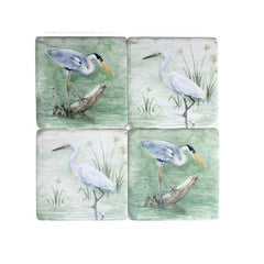 Watercolour Heron and Egret Coasters