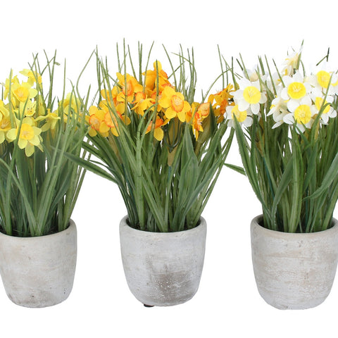 Faux Daffodils in Pot