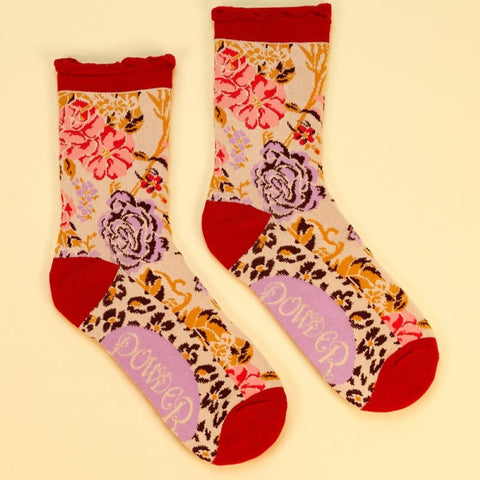 Powder UK Floral Stencil Ankle Socks
