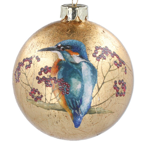 Gold Kingfisher Bauble