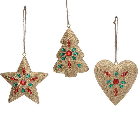 Gold, Red and Green Jewelled Decoration