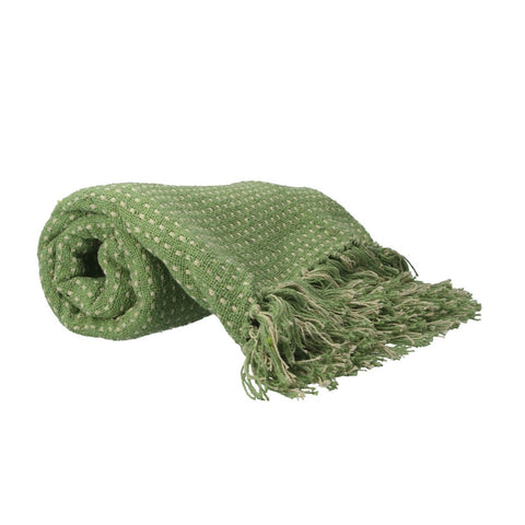 Green Woven Stab Stitch Throw