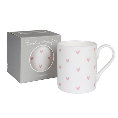 Sophie Allport Standard Hearts Mug in Pink, Mugs