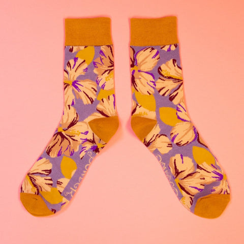 Powder UK Men's Socks Hibiscus Lilac