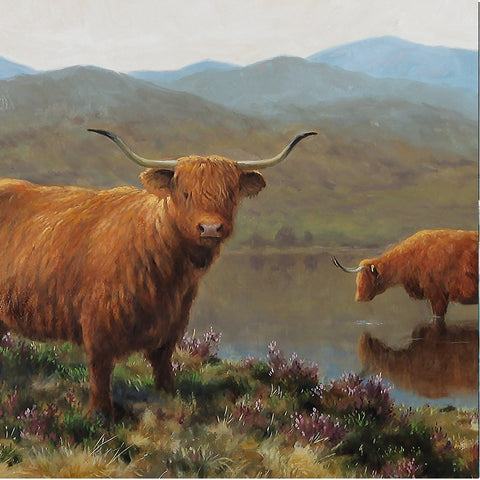 Highland Cattle Loch Table Mat