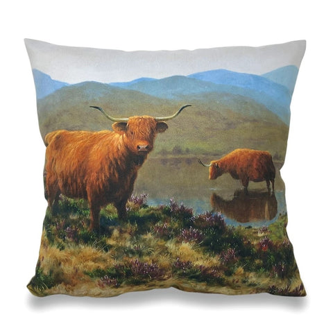 Highland Cattle Loch Cushion