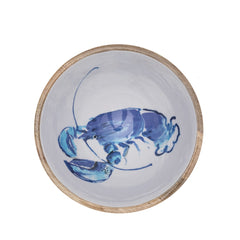 Blue Lobster Wooden Bowl 25cm