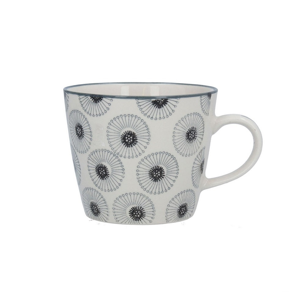 Monochrome Daisy Ceramic Mug