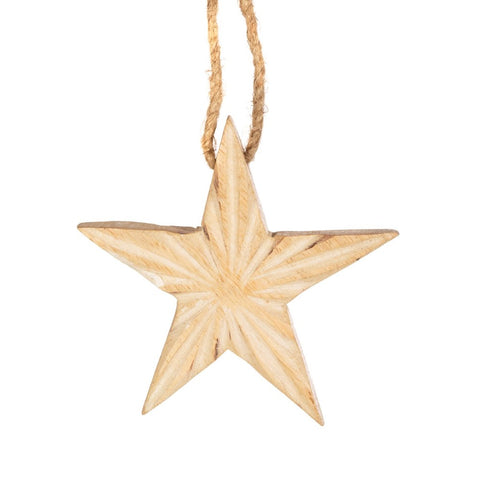 Natural Wood Star Decoration