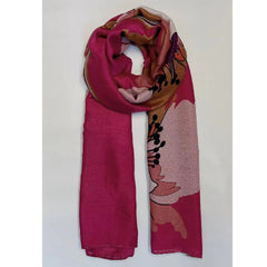 Oversized Floral Scarf Red