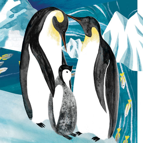 Penguin Trio Lasercut Card