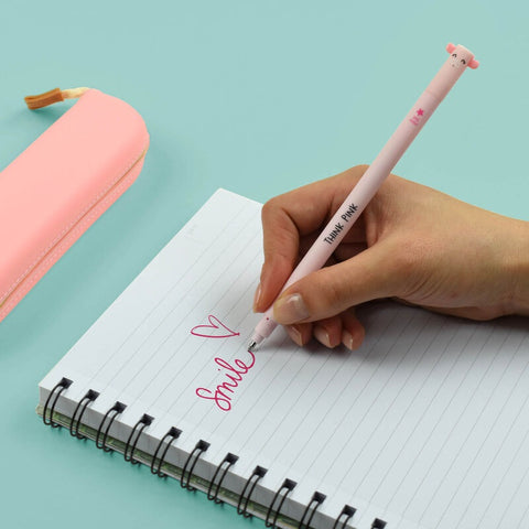 Erasable Pen - Piggy with Pink Ink