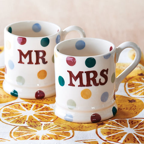 Emma Bridgewater Polka Dot Mr and Mrs Mug Set