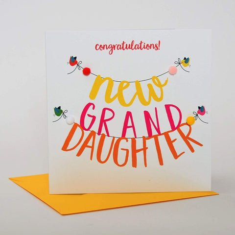 New Granddaughter Pom Pom Card