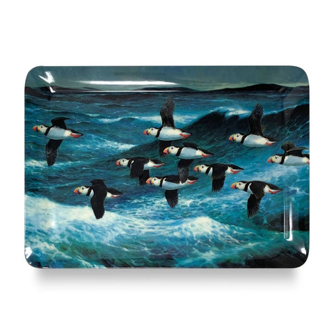 Puffins in Flight Tray