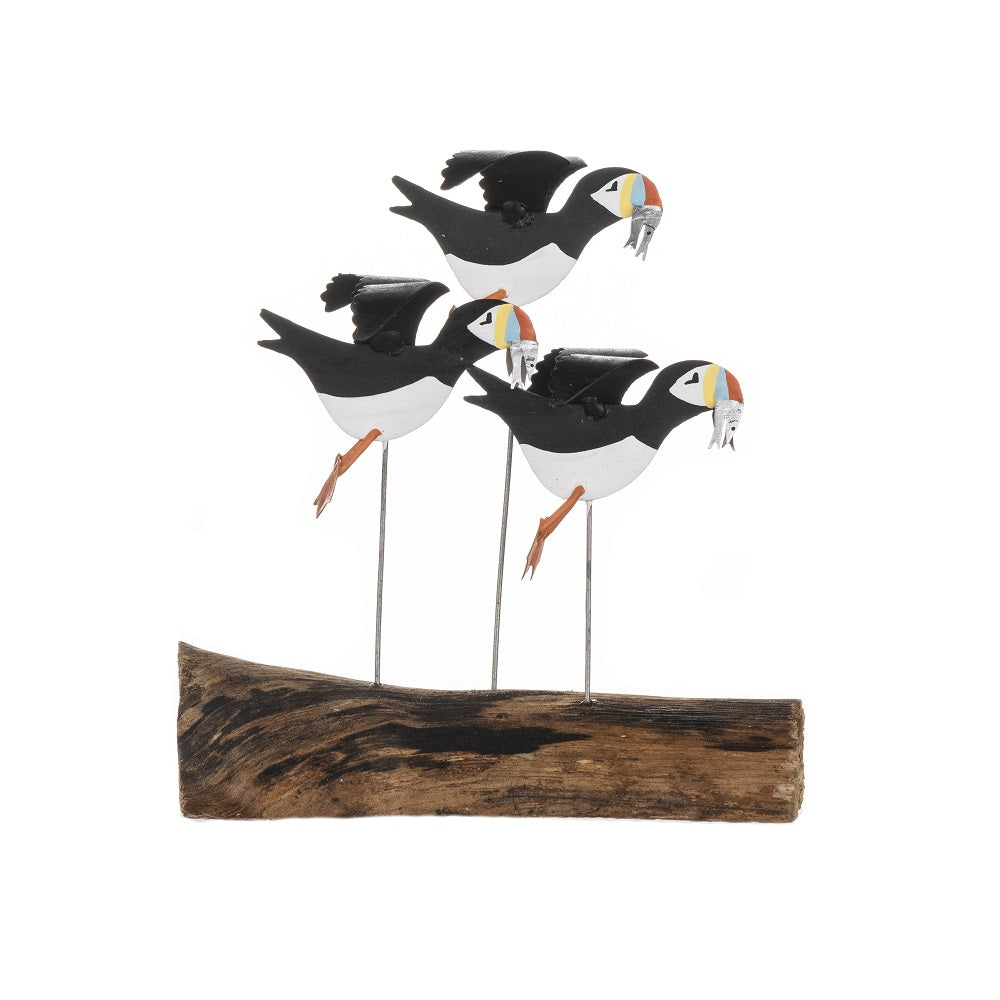 Puffins with Sand Eels Trio