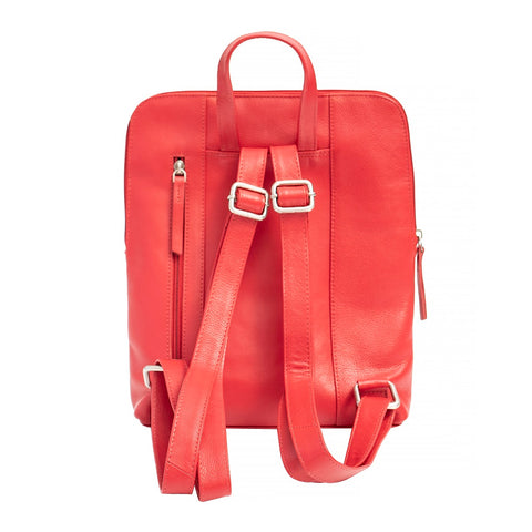 Leather Backpack Red