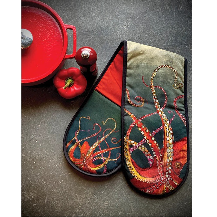 Red Octopus Oven Gloves