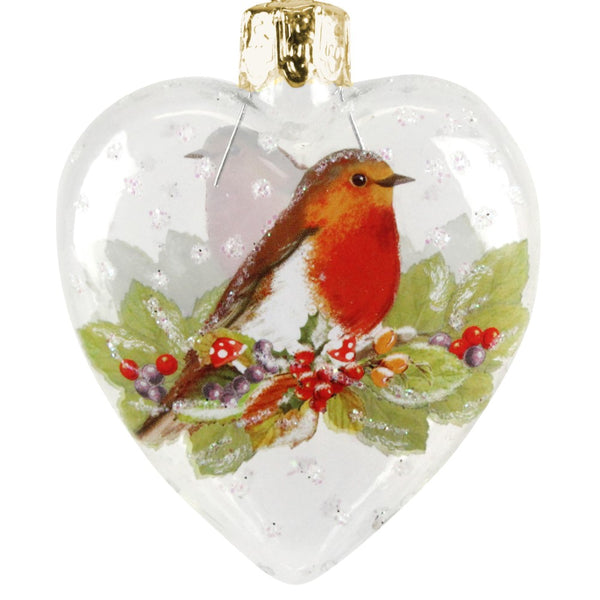 Robin glass heart