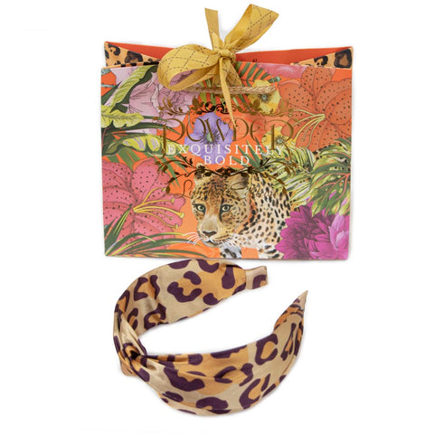Powder UK Satin Headband Leopard Print