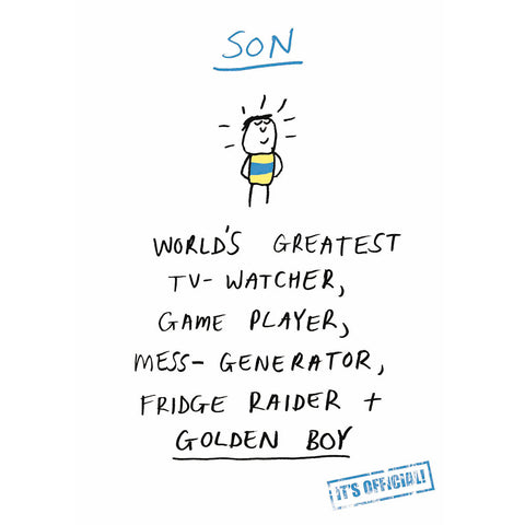 Game player son birthday card