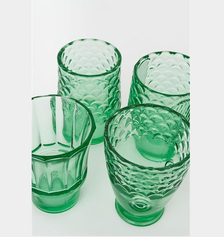 Fish Stackable Glasses Green