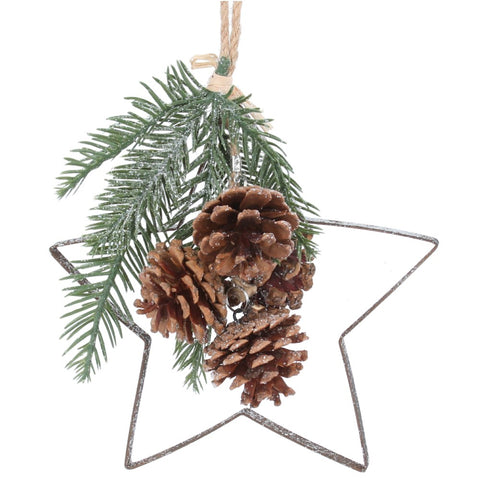 Metal Star With Fir And Cone