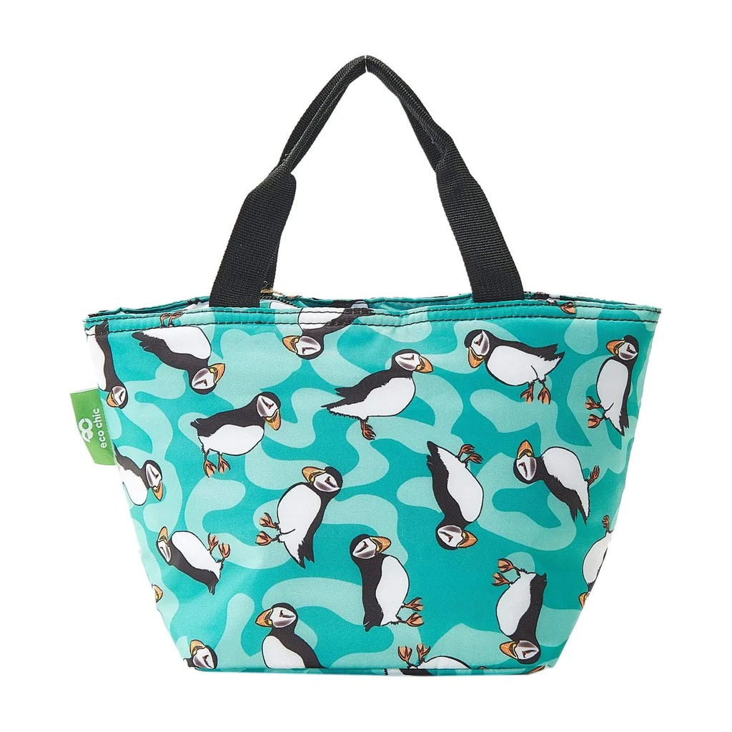 Teal Puffin Lunch Bag