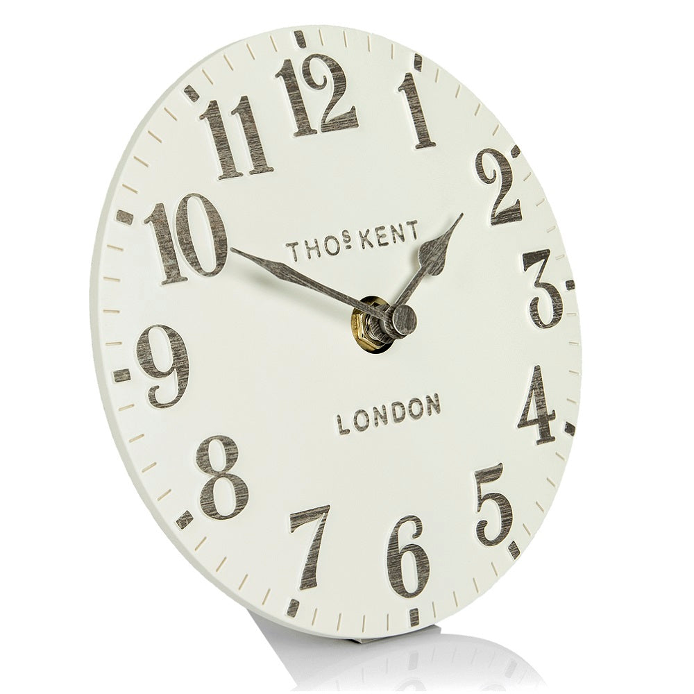 6" Arabic Mantel Clock in Limestone