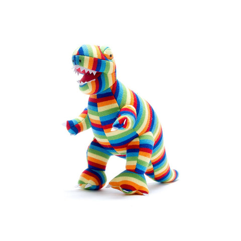 Bold Stripes Knitted T Rex Toy