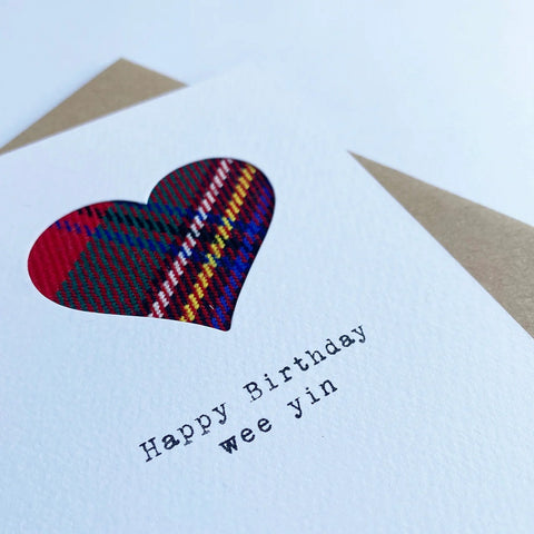 Happy Birthday Wee Yin Tartan Card